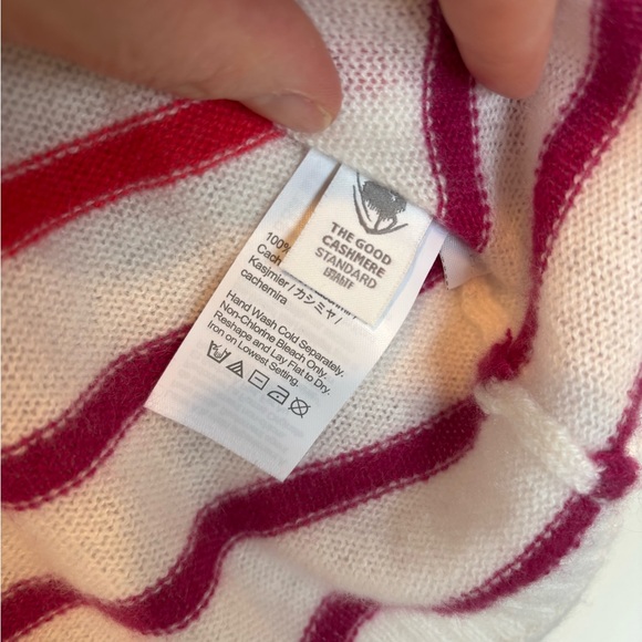 J. Crew Women's Cashmere Striped Sweater - Red, Pink, Green, White Small - Picture 5 of 6